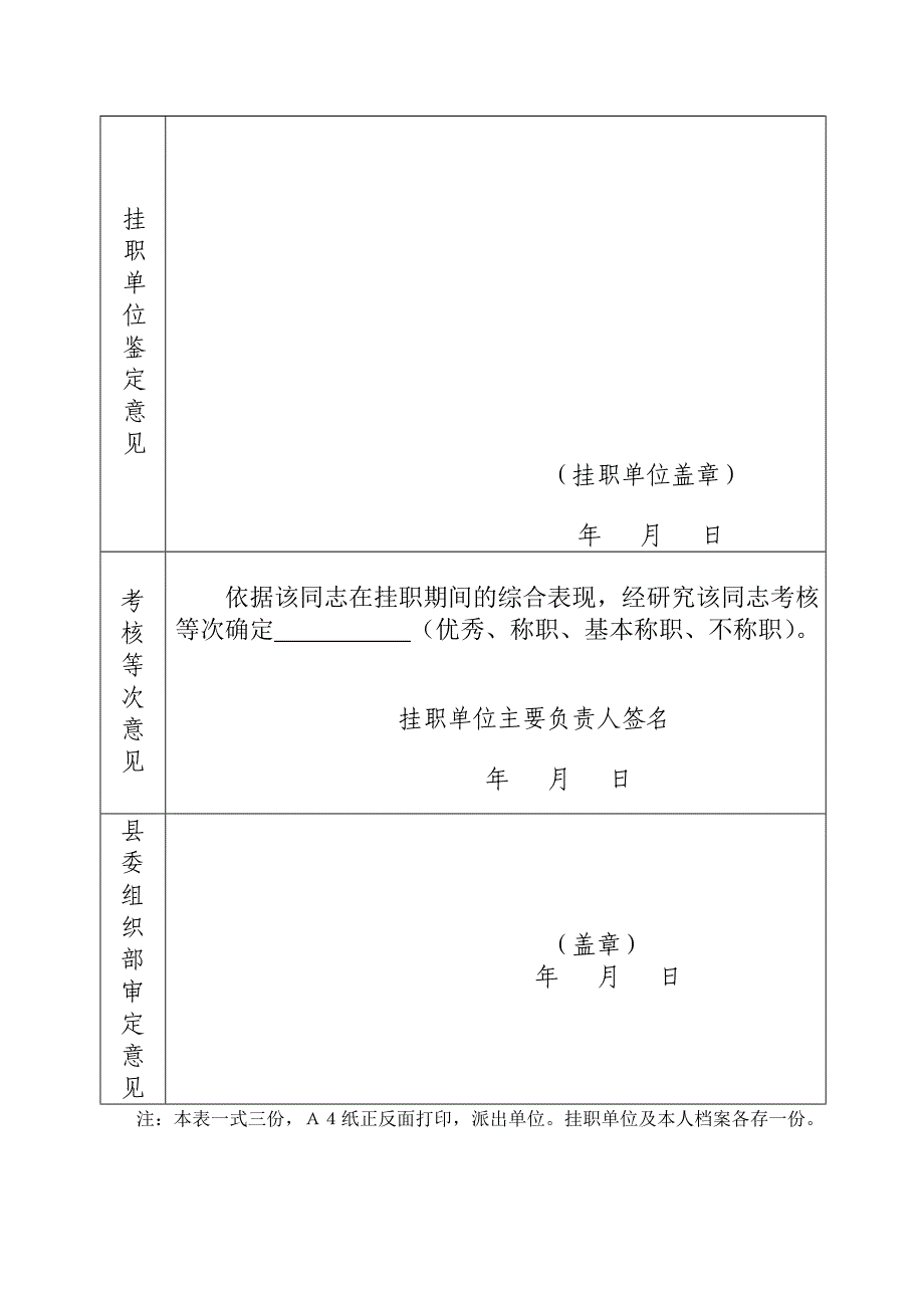 2013年度干部挂职考核登记表_第2页