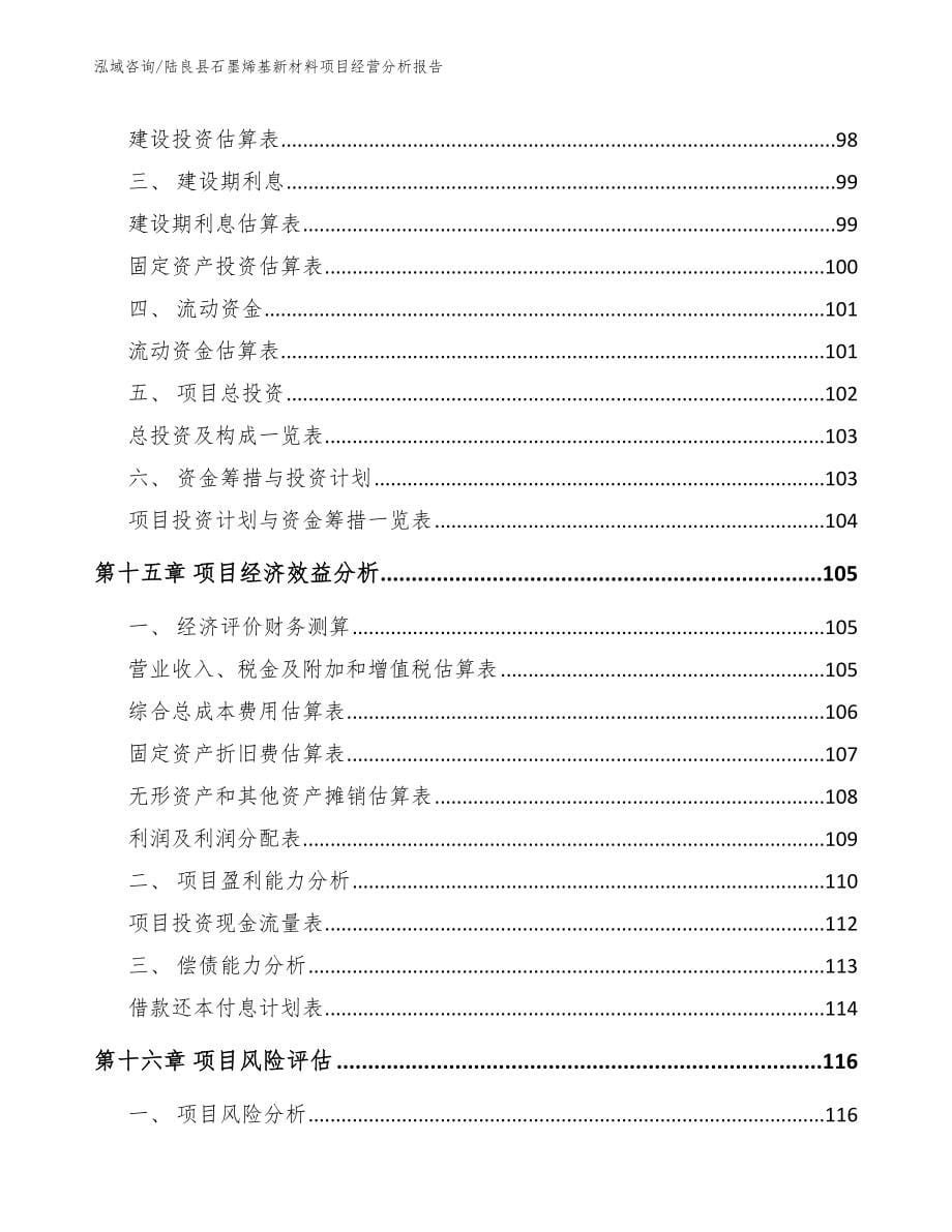 陆良县石墨烯基新材料项目经营分析报告范文_第5页