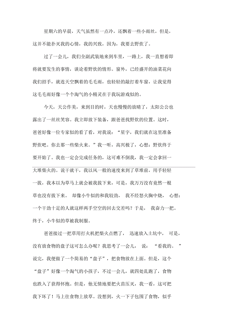 难忘的野炊初一记事作文600字_第4页