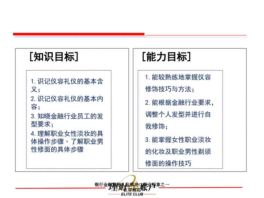 银行金融服务礼仪模块二职业形象之一仪容规范课件_第4页