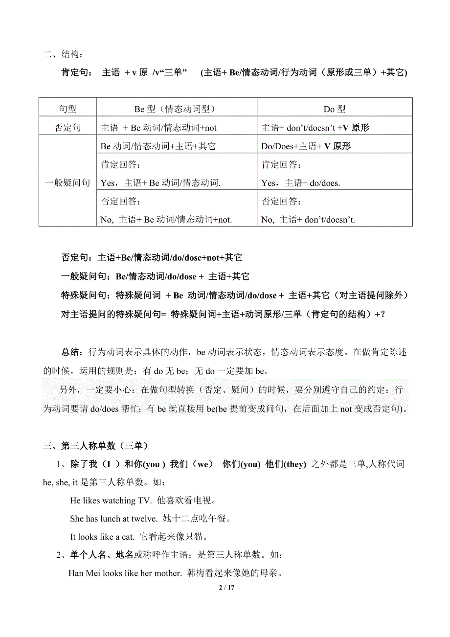 一般现在时及三单(综合)_第2页