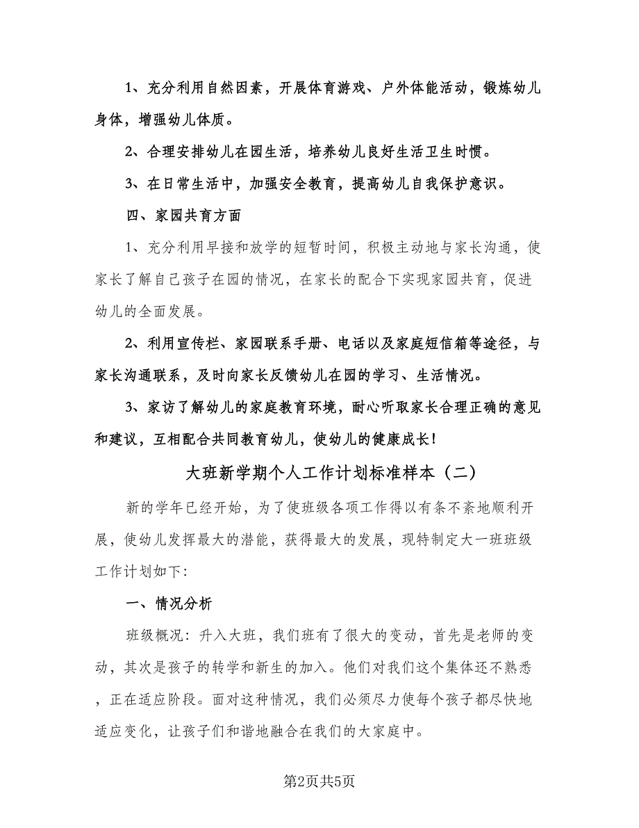 大班新学期个人工作计划标准样本（3篇）.doc_第2页