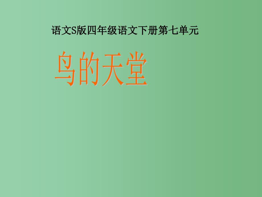 四年级语文下册第7单元25鸟的天堂课件3语文S版_第1页