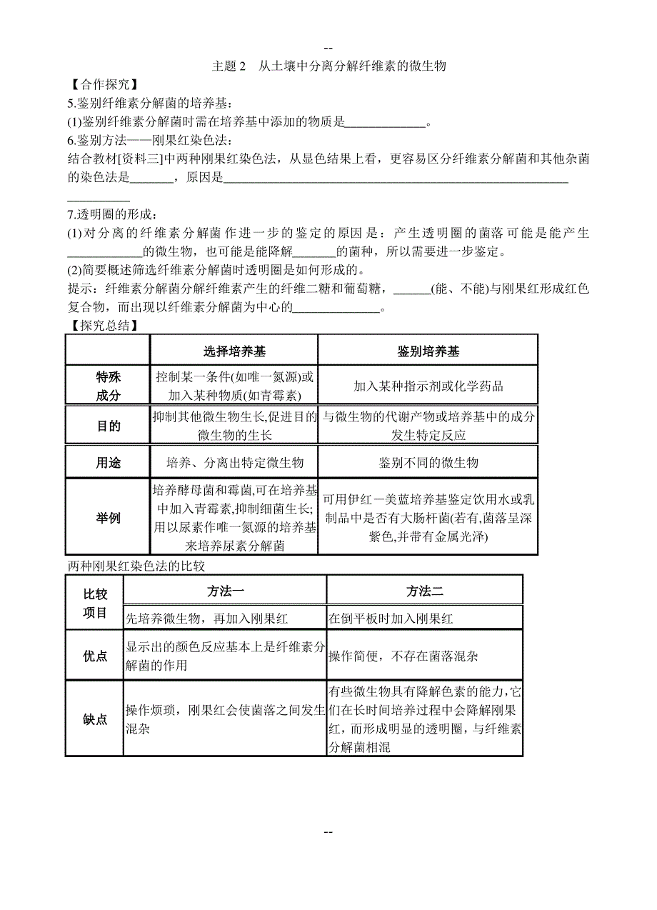 分解纤维素的微生物的分离-学案_第3页