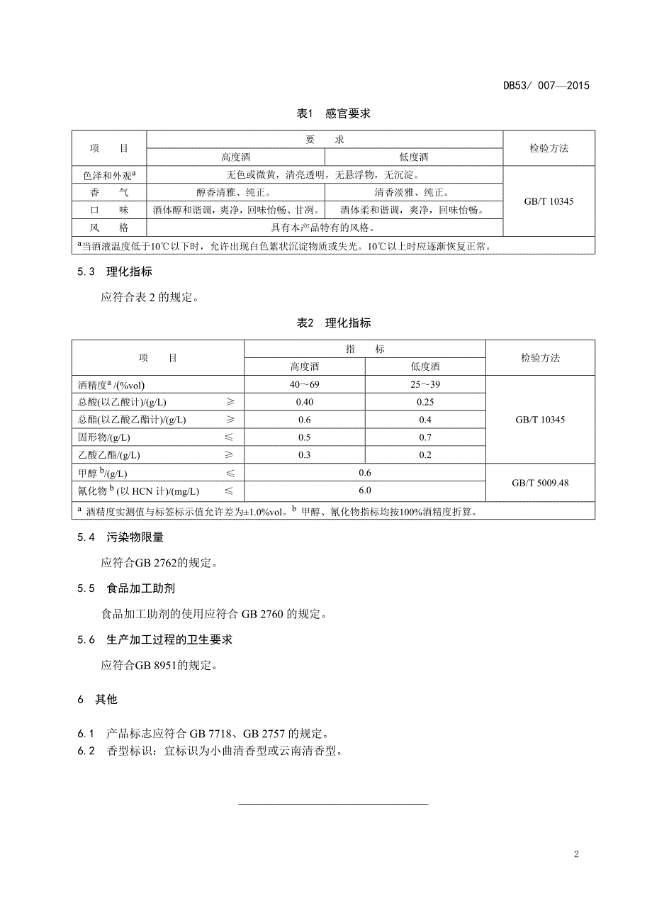 云南省食品安全地方标准云南小曲清香型白酒_第4页