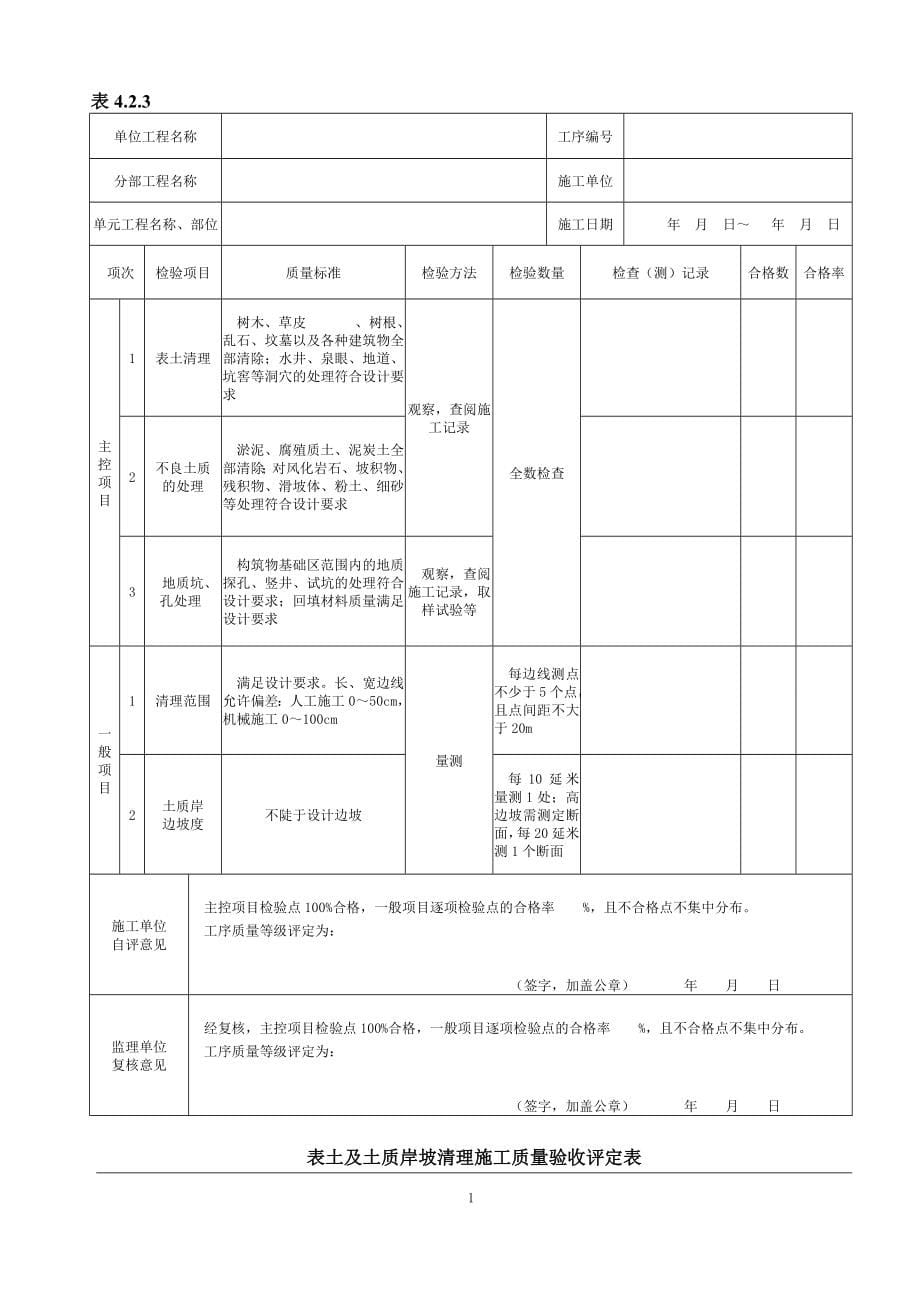 新水利水电工程施工质量评是定表样表_第5页