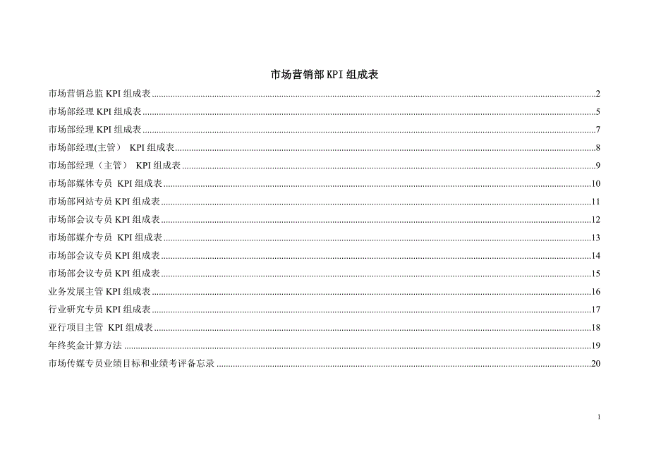 市场营销部绩效考核表_第1页