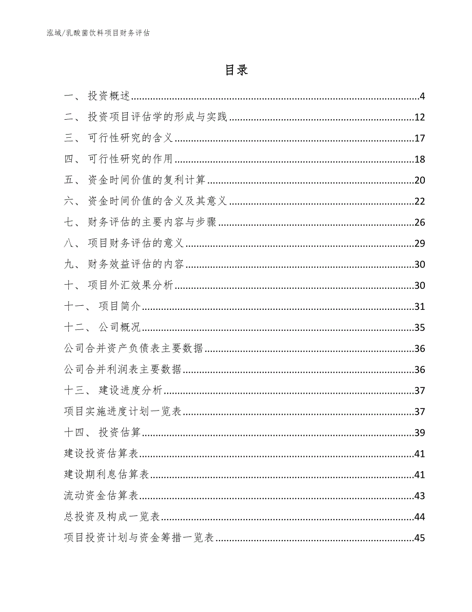 乳酸菌饮料项目财务评估_第2页