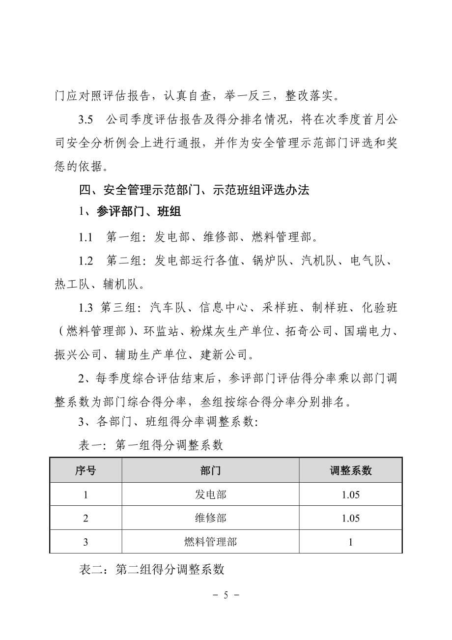 四发电有限责任公司安全综合管理评估办法_第5页