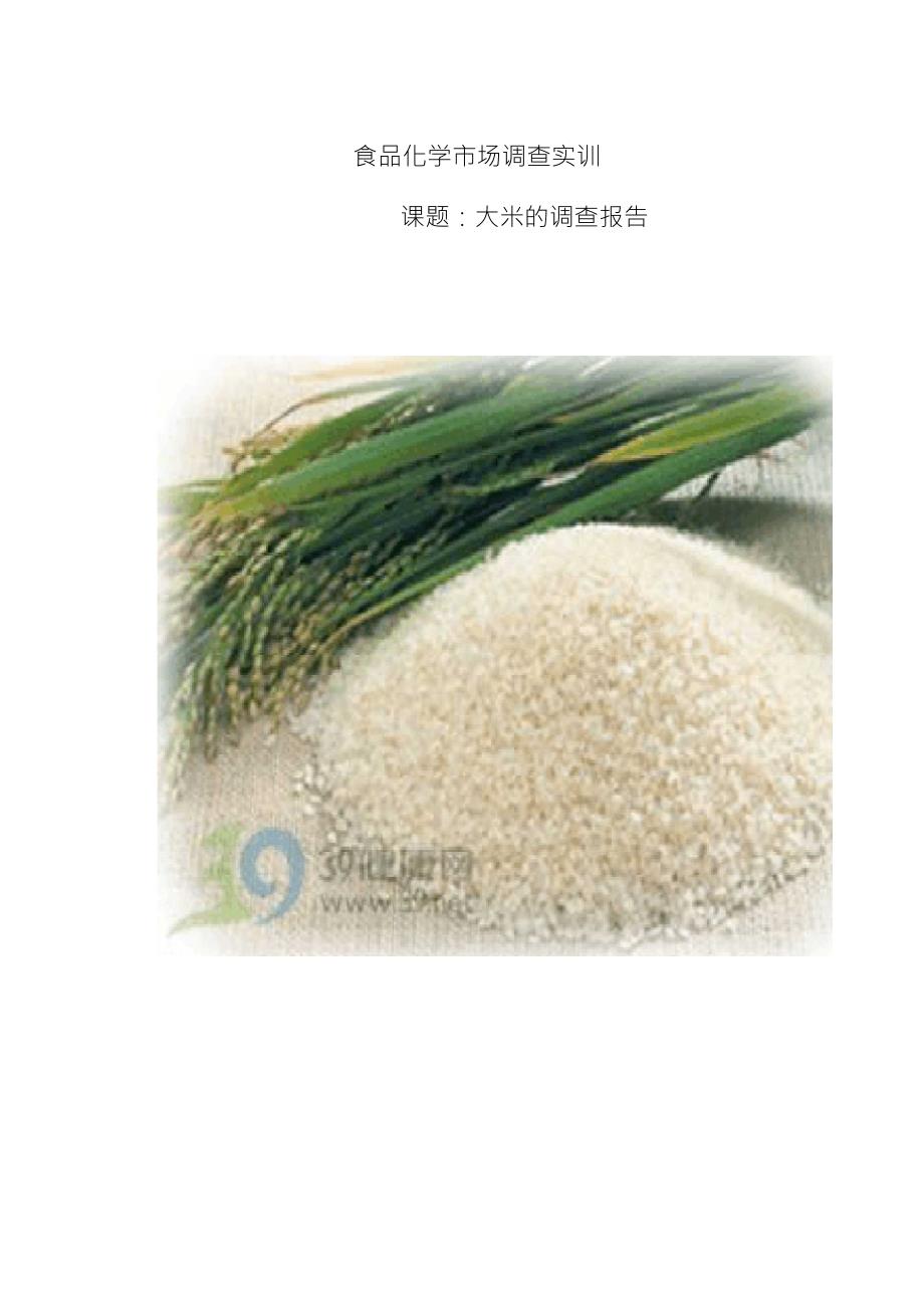 大米的市场调查报告_第1页