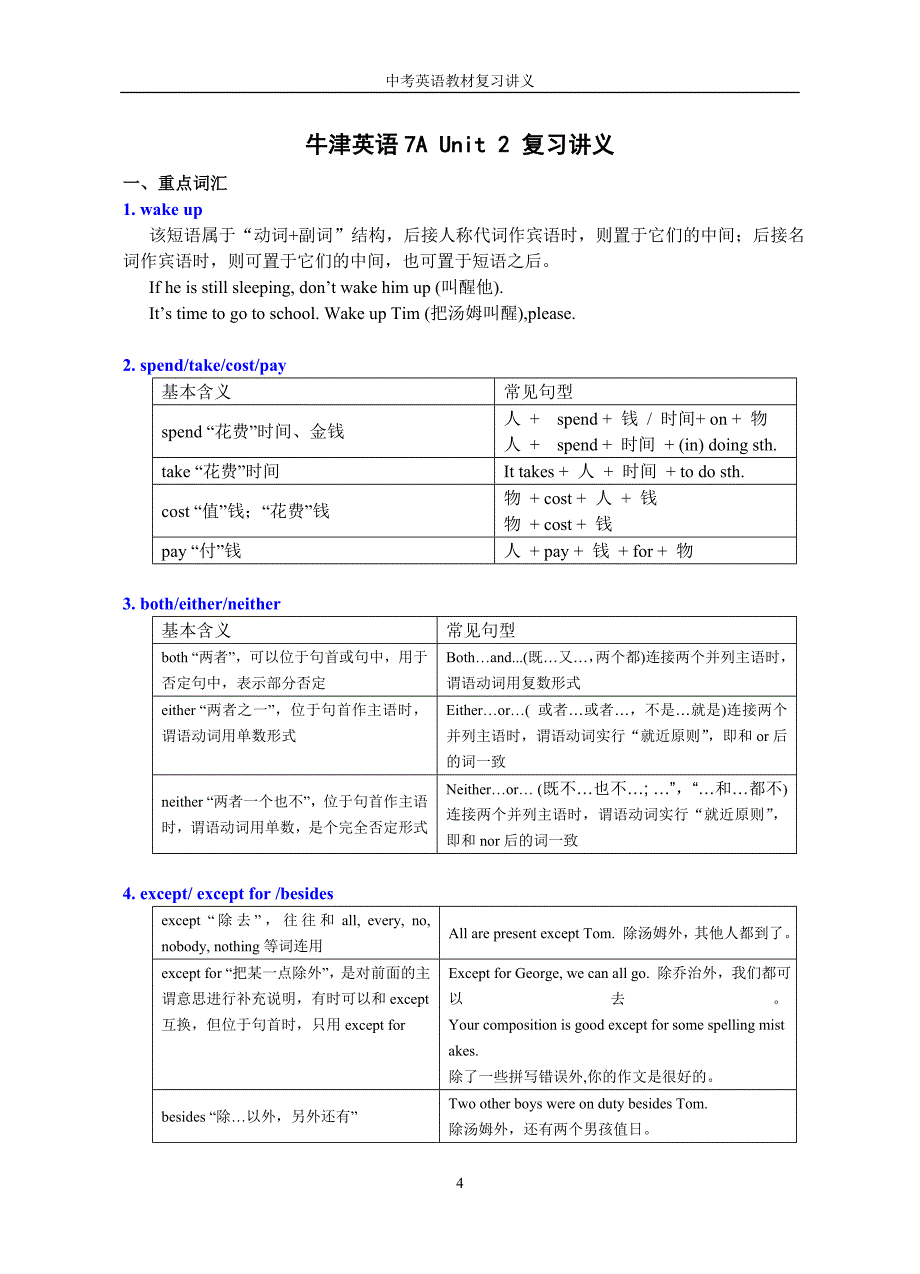 中考牛津英语7A复习讲义(简版).doc_第4页