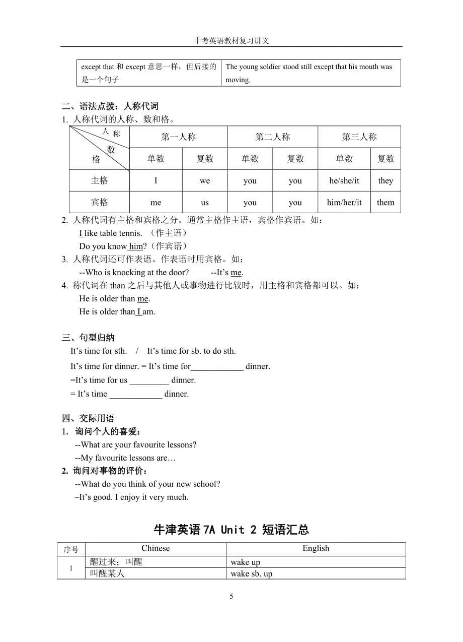 中考牛津英语7A复习讲义(简版).doc_第5页