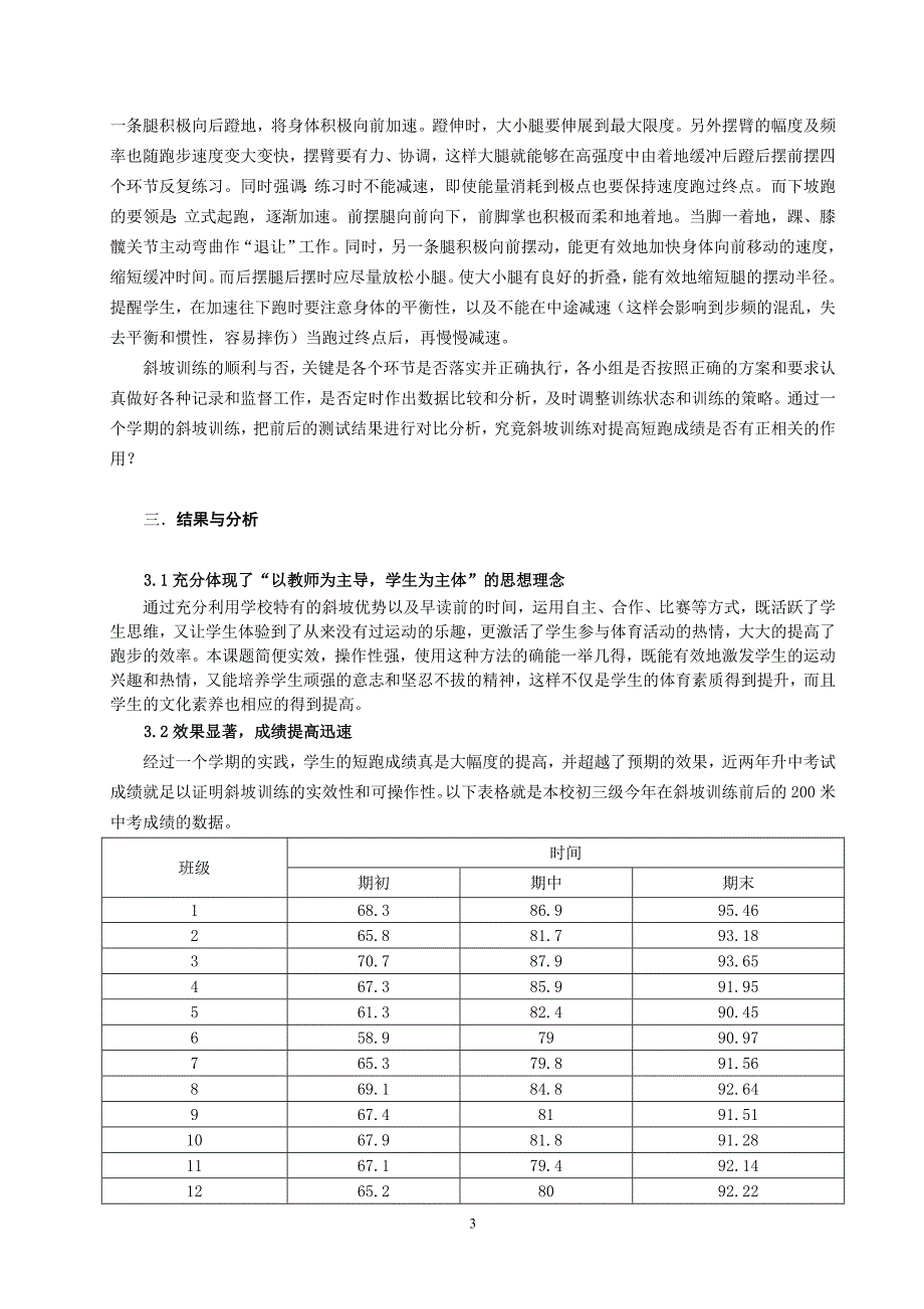 体育教学论文：斜坡训练对提高短跑成绩的探究_第3页