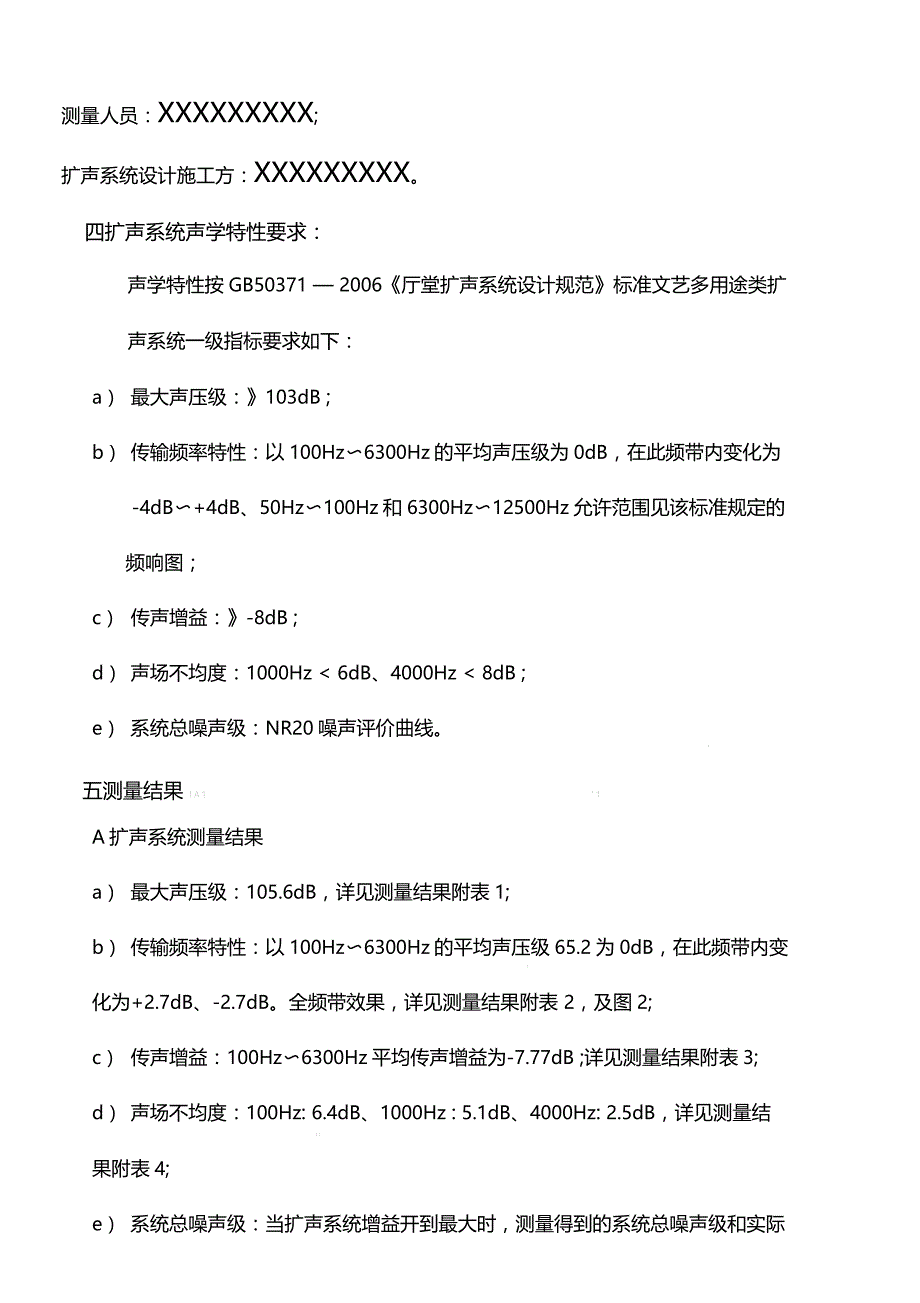 音响系统声环境测试报告声学特性_第4页