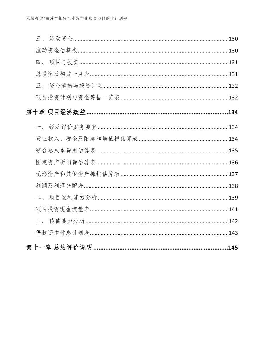 腾冲市钢铁工业数字化服务项目商业计划书【模板范本】_第5页