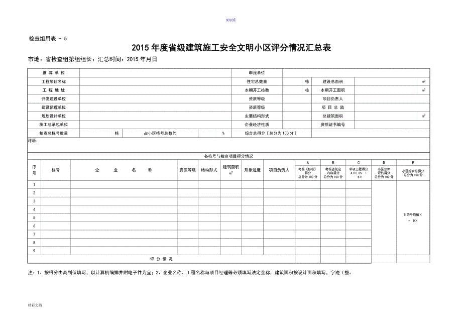 省级安全系统文明工地评分表_第5页