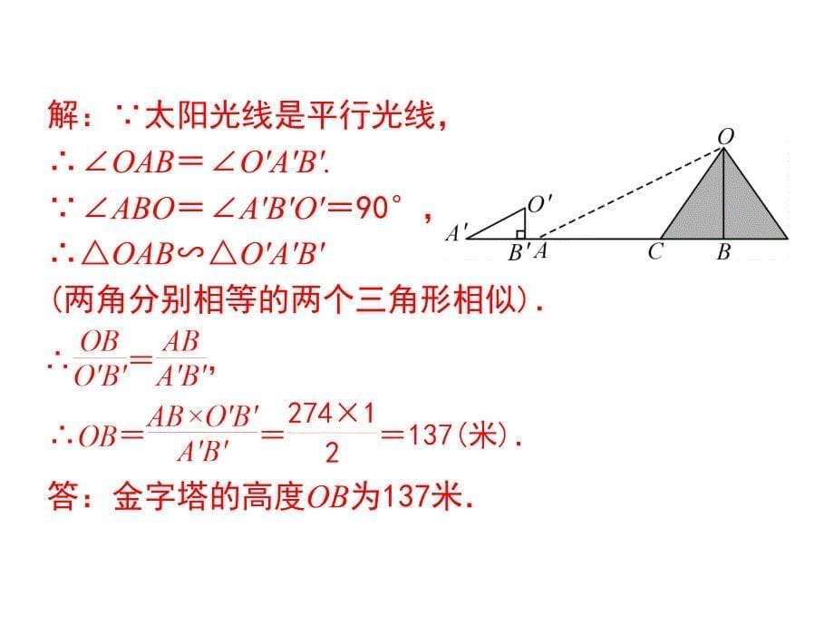 华东师大版九年级上册数学23.3-相似三角形的应用课件_第5页