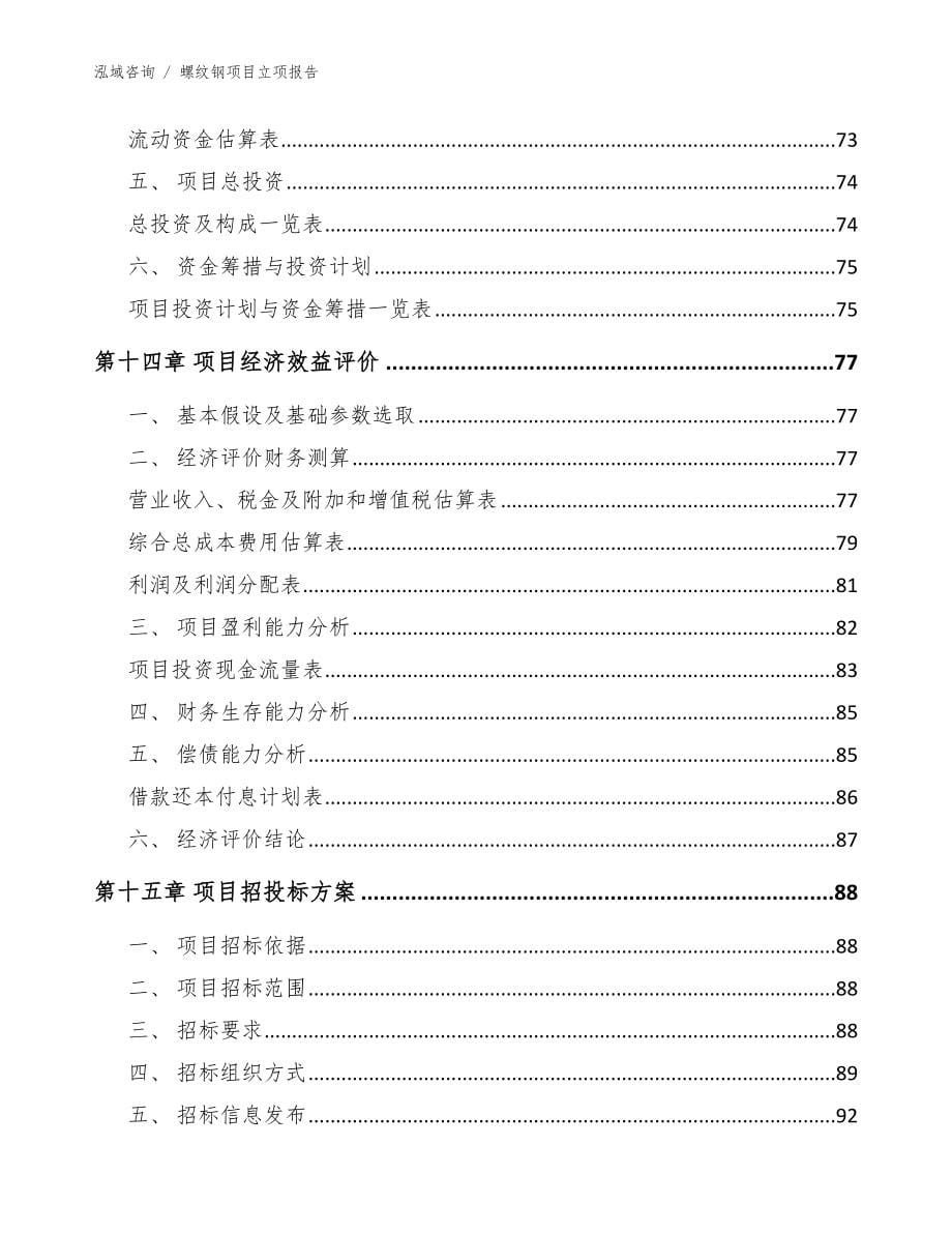 螺纹钢项目立项报告【参考范文】_第5页