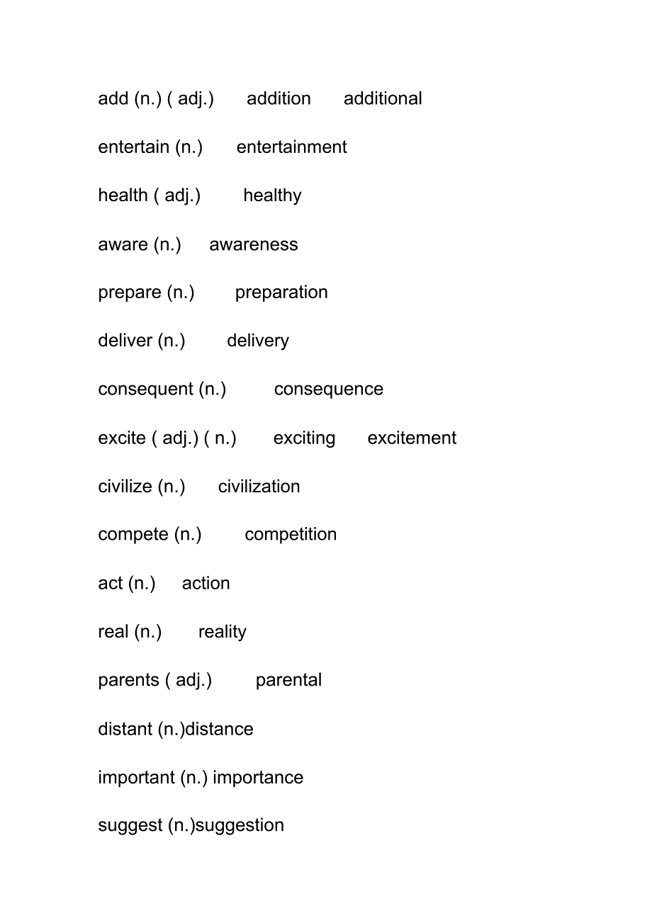 动名词转换的一部分不规则词语_第3页