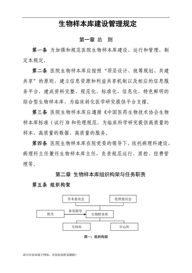 生物样本库建设管理规定