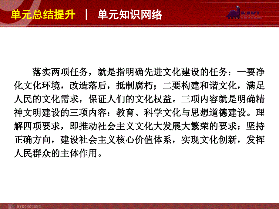 2013届高三政治（人教版）一轮复习课件：第12单元 发展中国特色社会主义文化_第4页