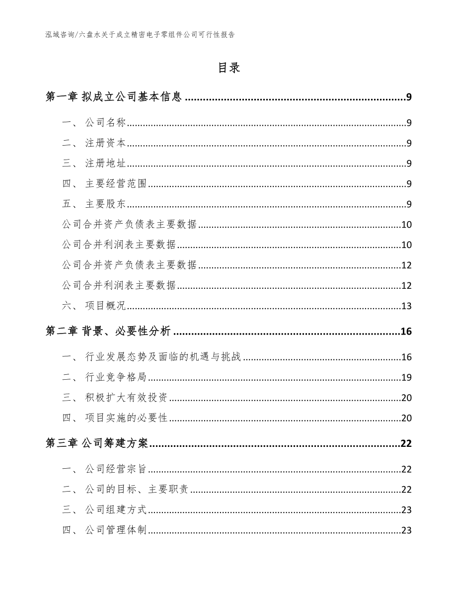 六盘水关于成立精密电子零组件公司可行性报告（模板范本）_第2页