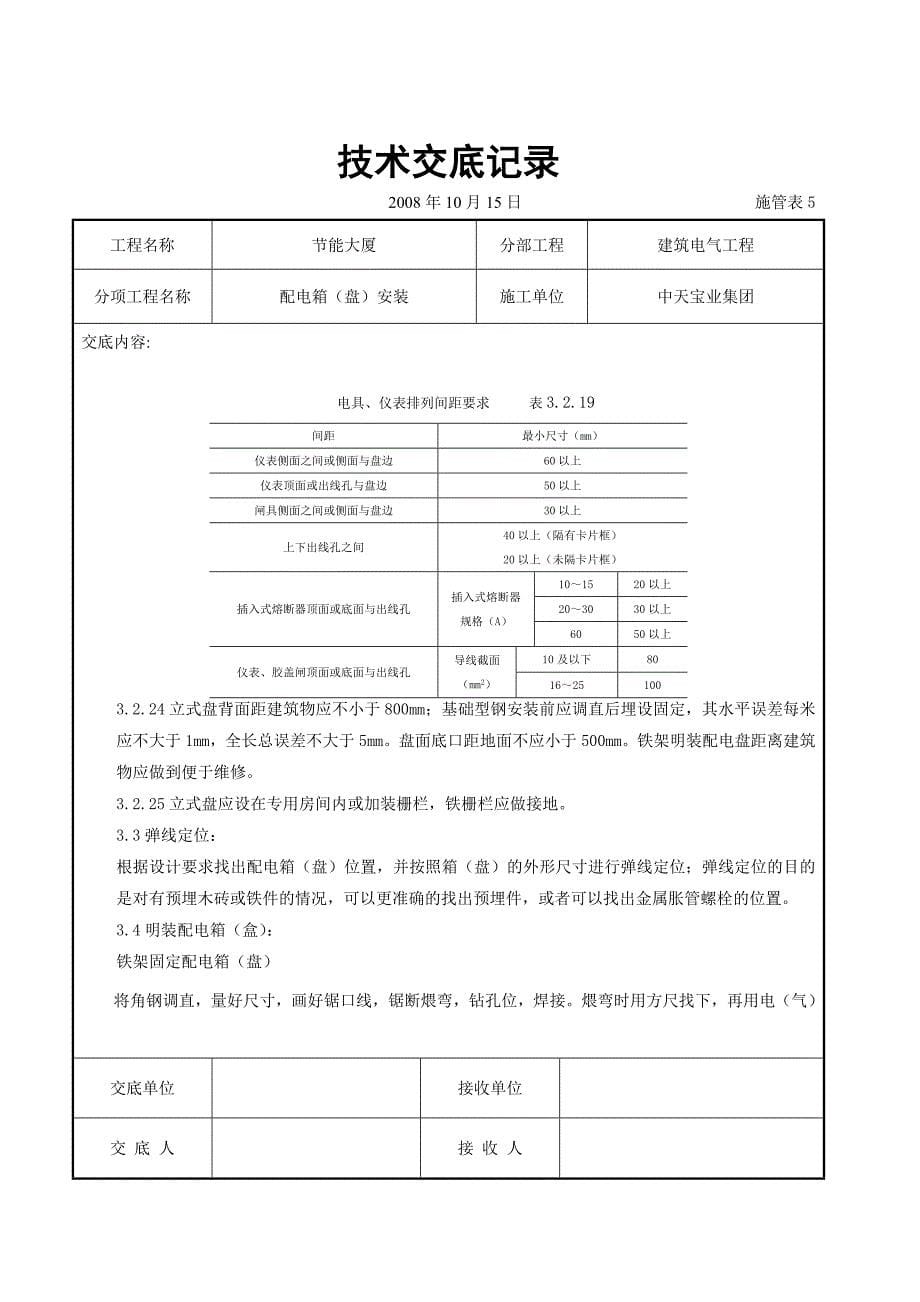 配电箱盘安装交底记录1_第5页