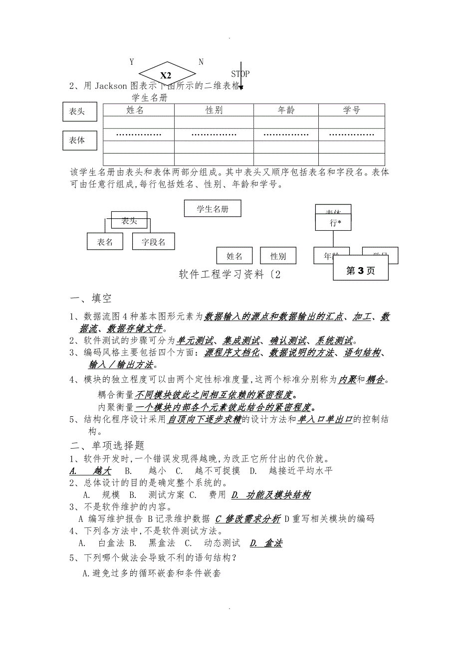 软件工程习题与答案第1次_第3页