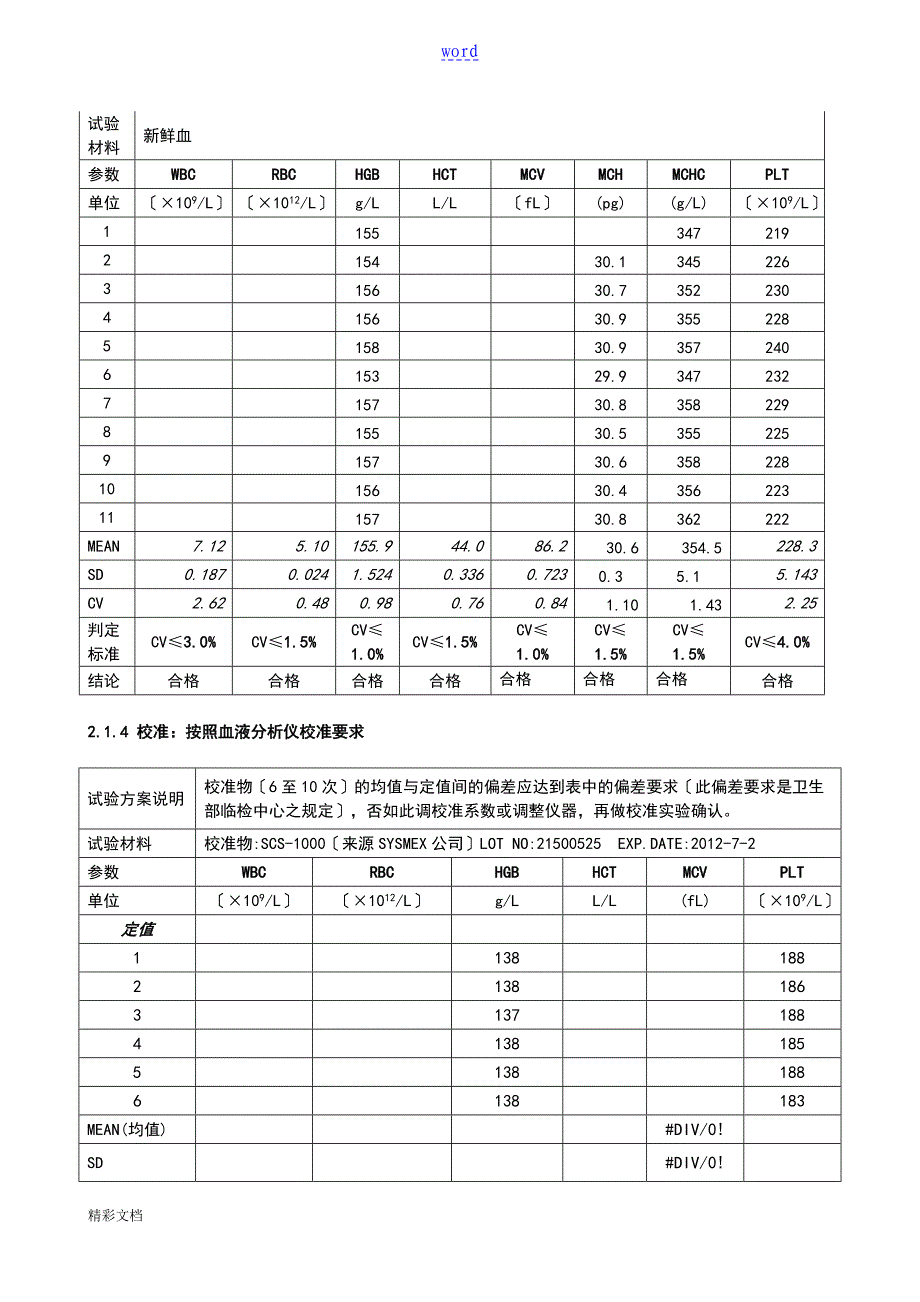 血常规XE-2100性能评价与衡量报告材料20120626_第3页