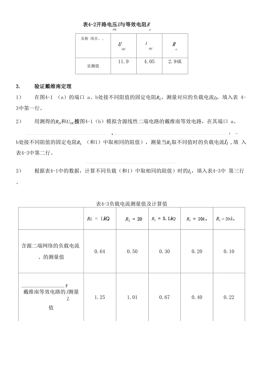 戴维南定理实验报告_第3页