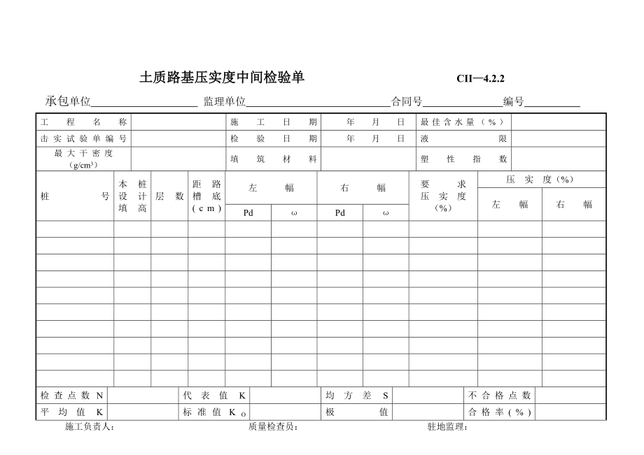 土质路基压实度中间检验单_第1页