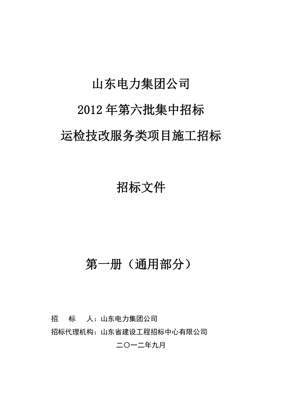 运检技改服务类项目施工招标招标文件(第一册_通用部分).doc_第1页