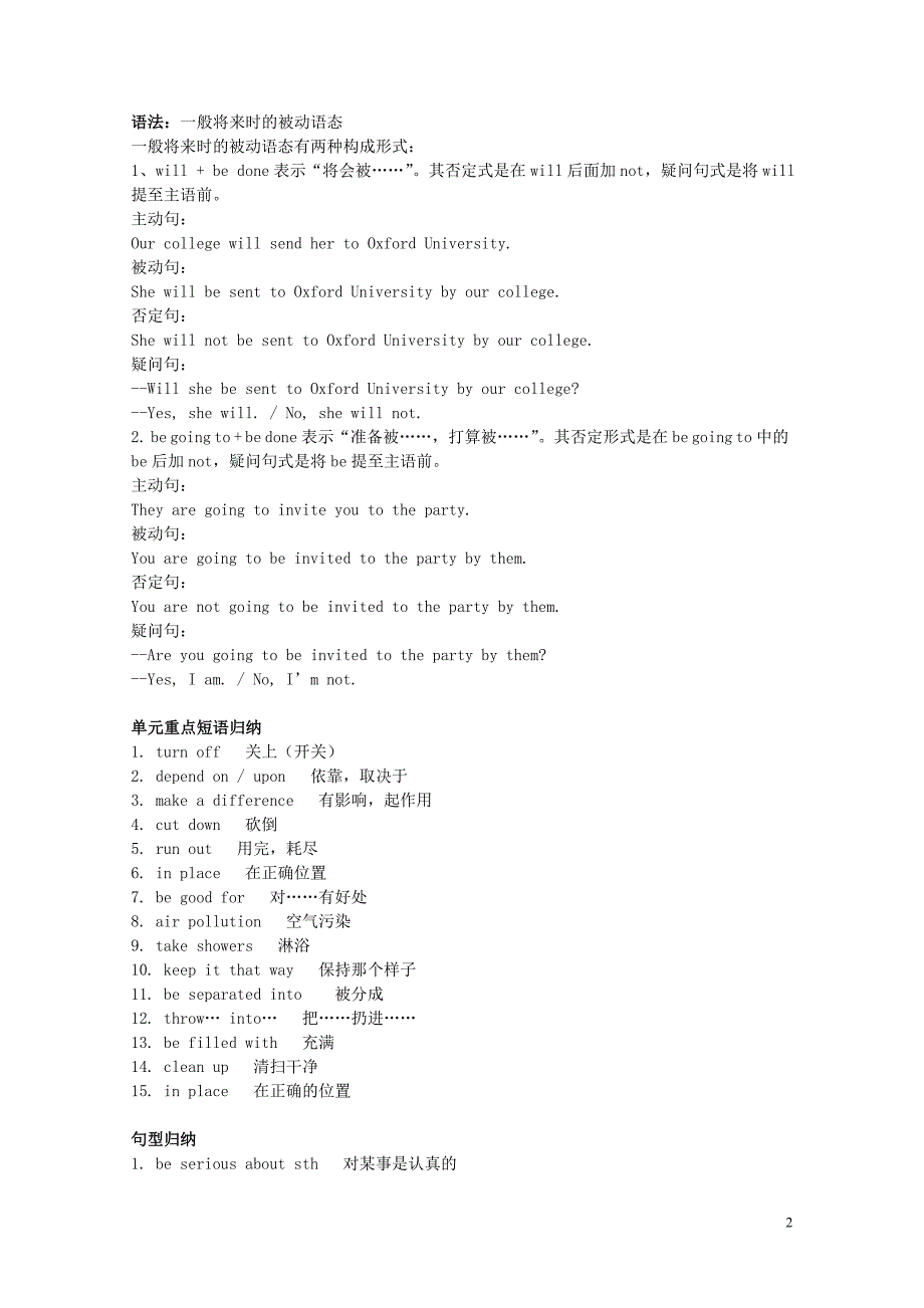 八年级英语下册Unit8Agreenworld知识点总结及测试卷新版牛津版0529167_第2页