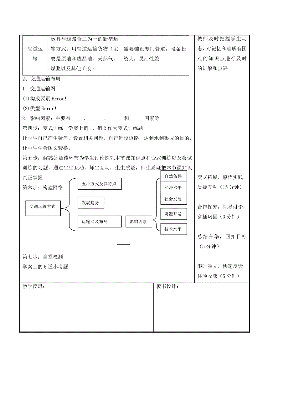 精编辽宁省本溪满族自治县高级中学人教版地理必修二5.1交通运输方式和布局 教案_第3页