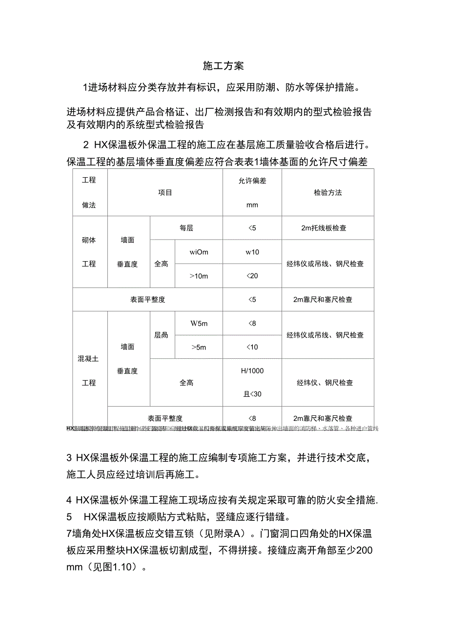 HX隔离式防火保温板施工方案_第1页