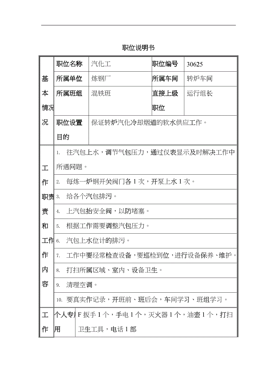 德龙钢铁-汽化工职位说明书bokf_第1页