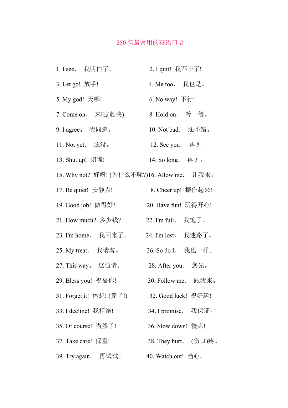 常用英语口语250句【初中】.doc_第1页