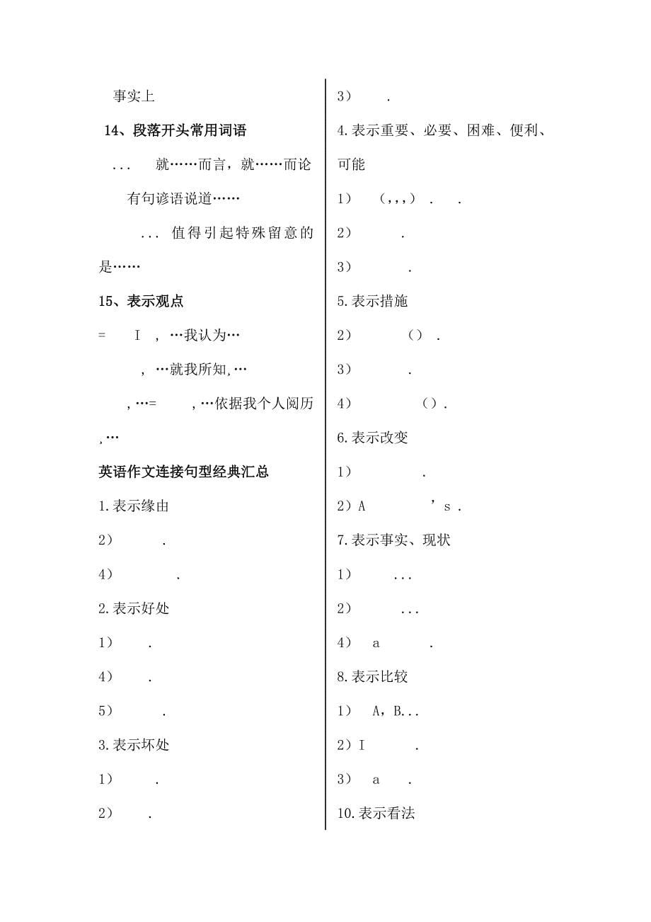 高考英语作文连接词观点类句型词组_第5页