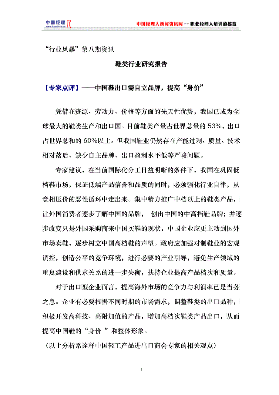 鞋类行业研究报告_第1页