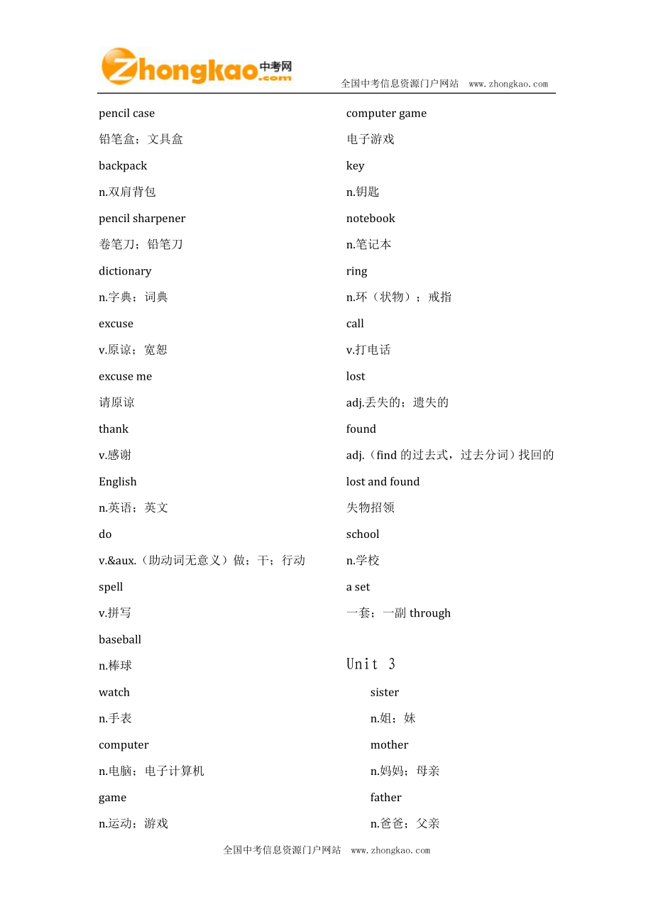 新目标初中英语单词表(分单元).doc_第2页