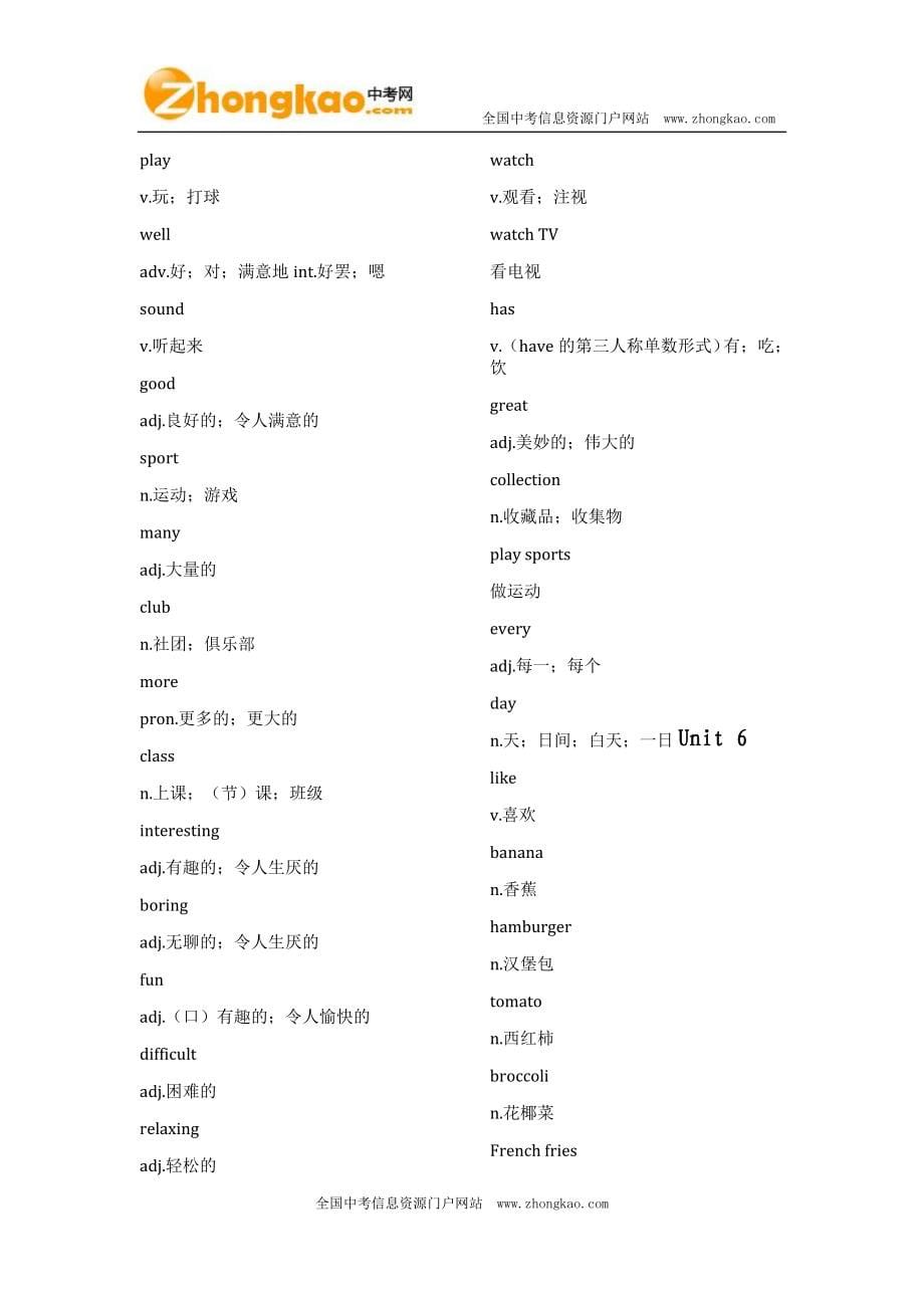 新目标初中英语单词表(分单元).doc_第5页