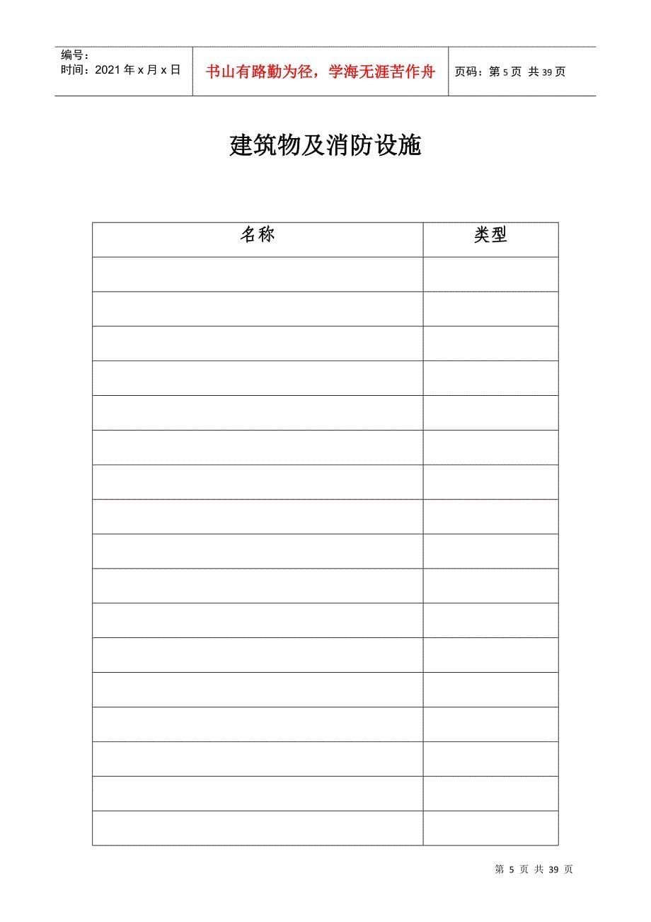 广东省重点单位消防安全档案管理表_第5页