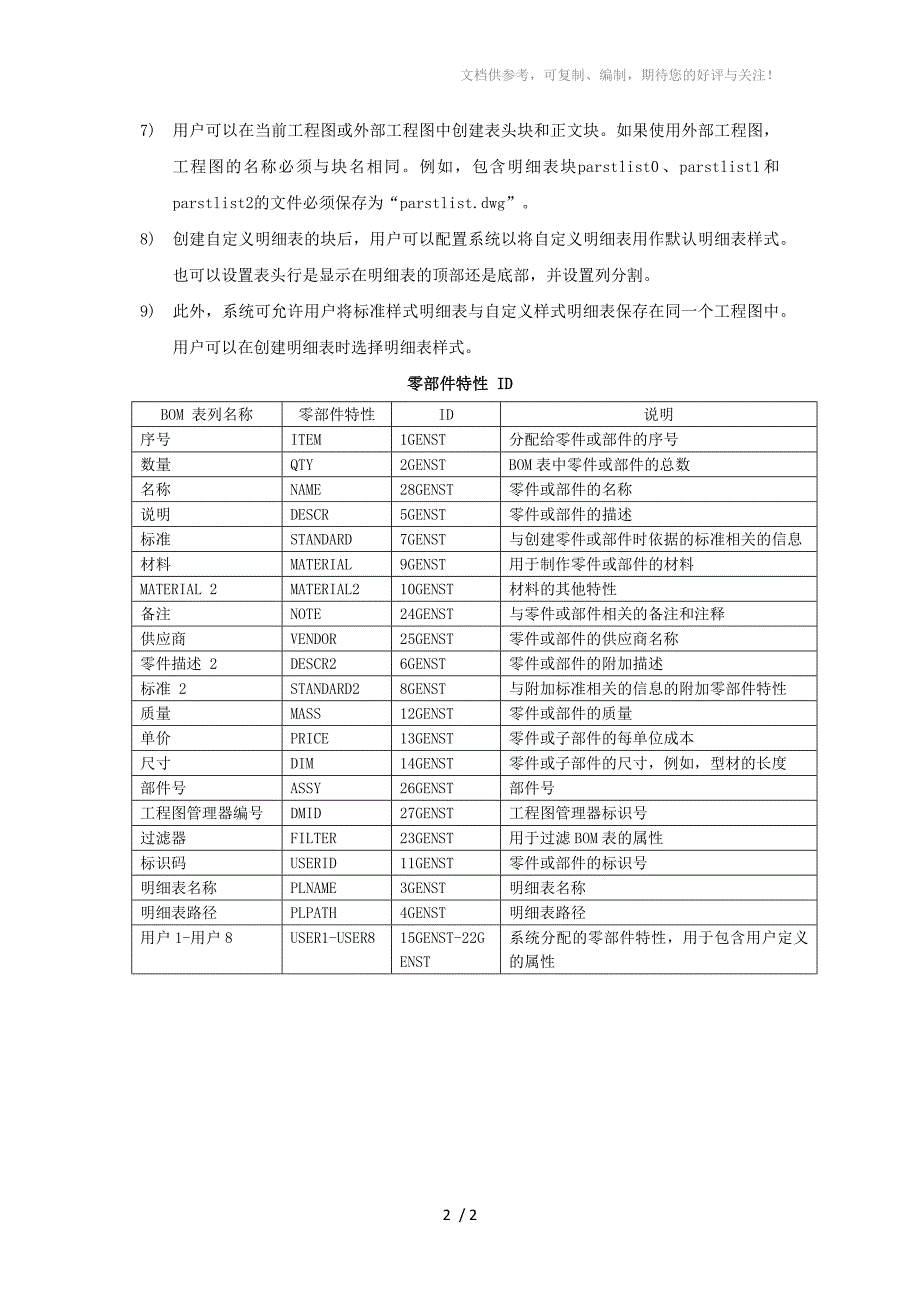 浩辰CAD机械2012专业版自定义明细表(三)_第2页