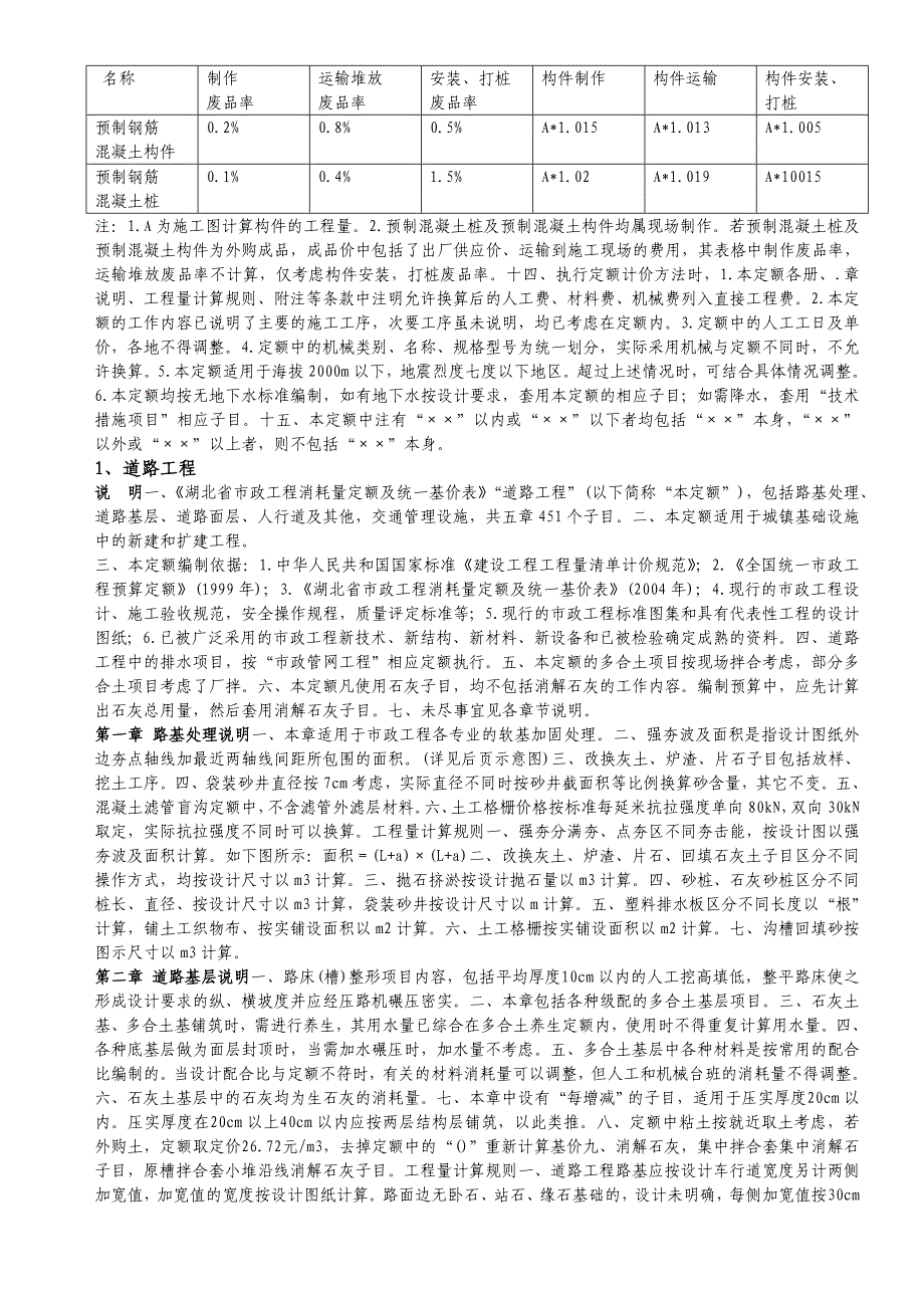 年湖北省市政工程定额规范_第2页