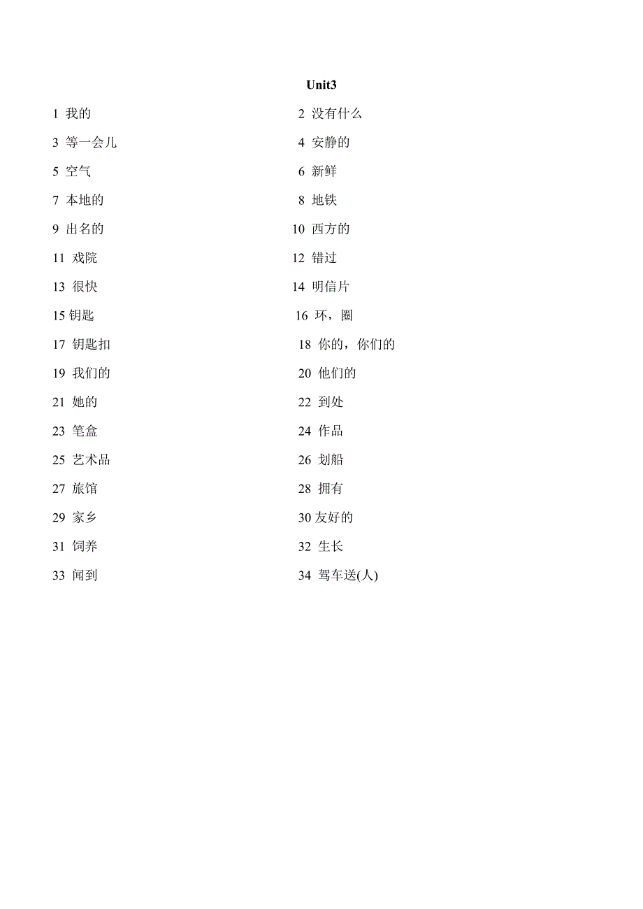 7B全册单词默写_第3页