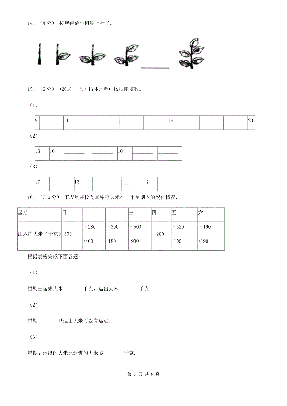 兰州市2019-2020学年一年级下学期数学期末考试试卷（II）卷_第3页