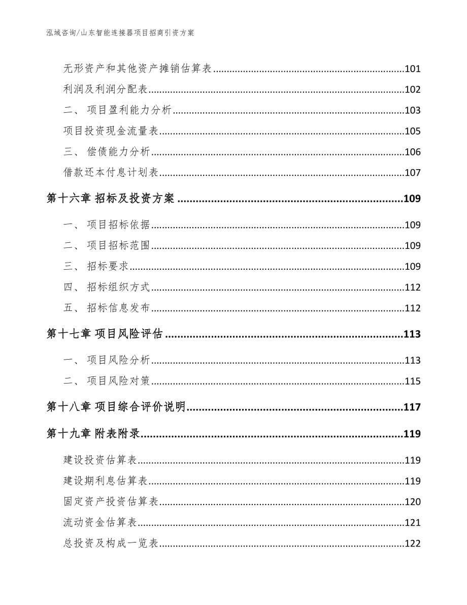 山东智能连接器项目招商引资方案范文参考_第5页