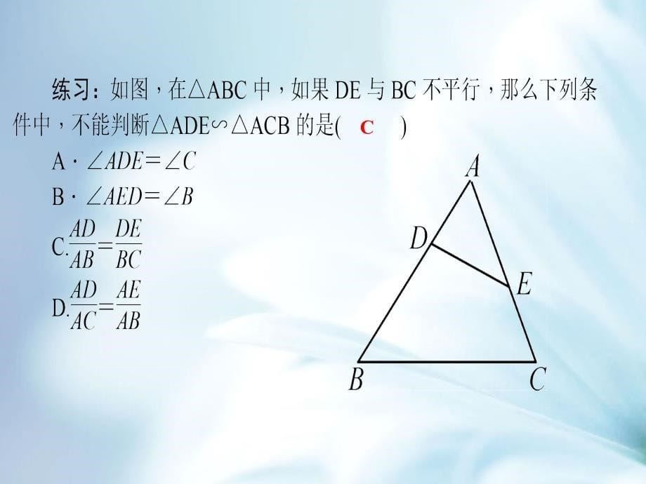 北师大版九年级数学上册课件：4.5　相似三角形判定定理的证明 (共25张PPT)_第5页