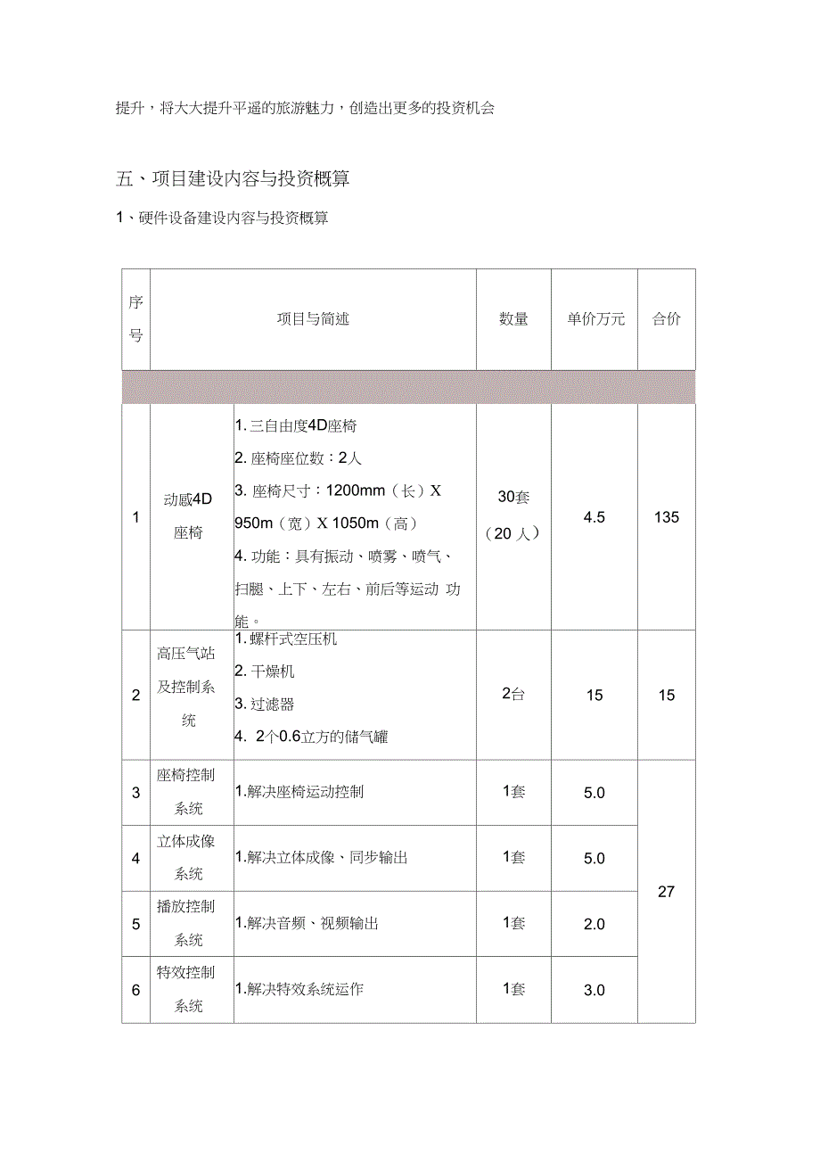 4D影院项目建议书_第4页