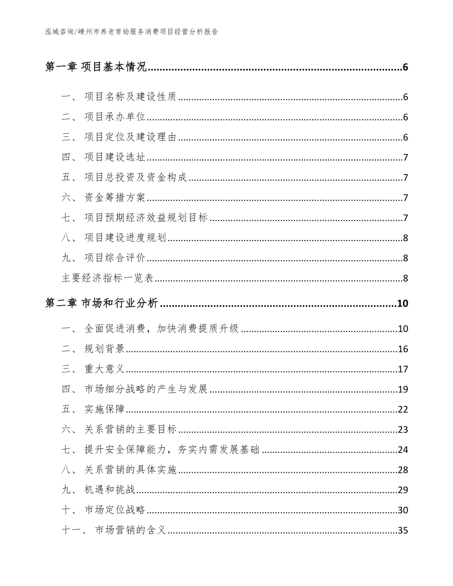 嵊州市养老育幼服务消费项目经营分析报告_第2页